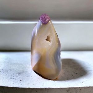 Agate Flame with Druzy